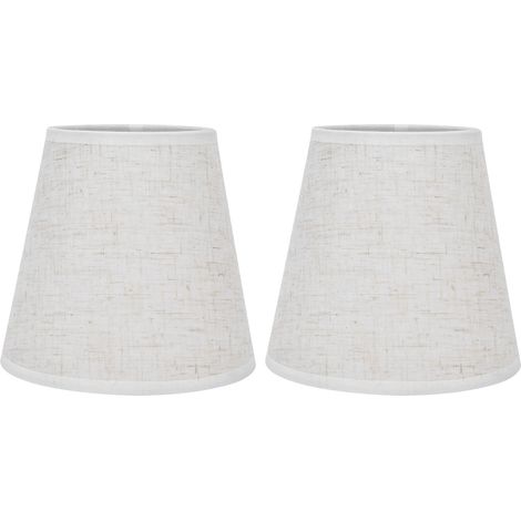 Abat-jour en tissu avec clip de verrouillage pour douille E14, compatible avec les lampes à bougie et les suspensions, PT13, franges blanc crème (1/5)