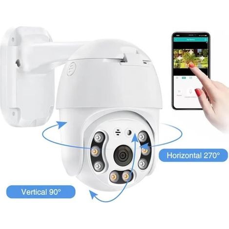 Caméra Surveillance WiFi Extérieure 5MP PRUMYA - Zoom optique 10x - Vision Nocturne - IP66 Étanche (1/4)