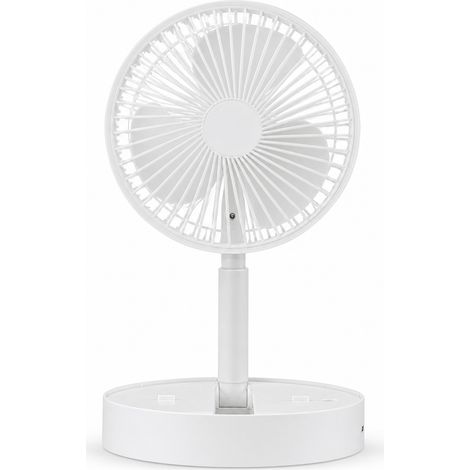 Tragbarer faltbarer und teleskopischer USB-Ventilator weiß 3 Geschwindigkeiten (1/5)