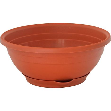 Blumentopf ICS SERENELLA 25x10 cm, mit Untersetzer