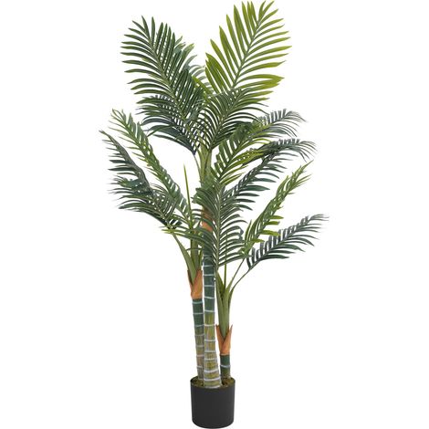 Plante Artificielle intérieure 150 cm, Palmier Areca Arbre Artificiel avec Pot en Plastique et Flocage, Feuilles en PE, Fausse Plante Vert décoration pour Maison, Bureau, Salon, Chambre