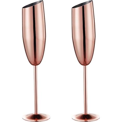 2 Pièces Gobelets À Champagne Biseautés en Acier Inoxydable 8,2 Oz Grands Verres À Cocktail Vintage Grands Verres À Champagne À Whisky en Métal Verres À Pied pour Verres Ustensiles De Bar (1/5)