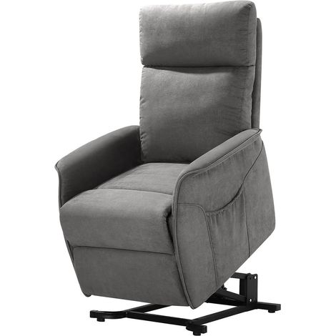 LISSONE - Fauteuil Relax et Releveur Electrique Tissu Gris (1/5)