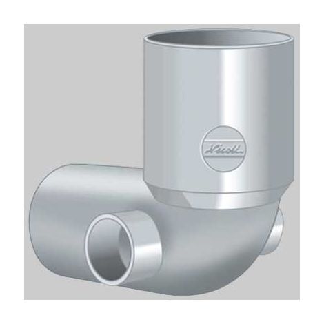 CURVA WC CON DUE ATTACCHI LATERALI  Ø 100  50/50     NICOLL