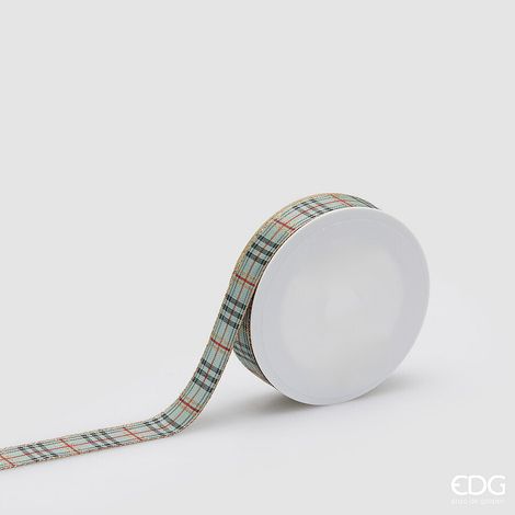 EDG Enzo De Gasperi Nastro Natale Tartan H 2,5 Cm 20 Mt Sage