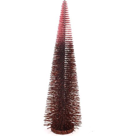 Albero Cono con Glitter Bordeaux alberello natalizio da tavolo per interno 45 cm -45 cm