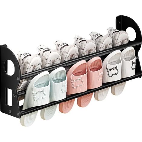 Zapatero extensible de pared, no perforado, modelo clásico R, negro, 37-67 cm (telescópico). (1/5)