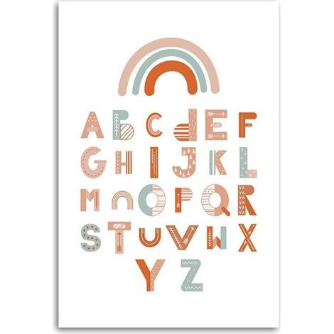 Cadre déco Alphabet Lettres colorées 40x60 (1/5)