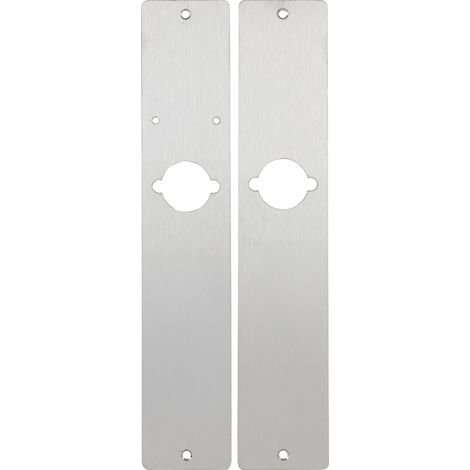 Unterlagsplatten für Rosettenbeschlag, Abdeckplatten Türbeschlag Edelstahl, passend Salto Dormakaba Winkhaus, universell einsetzbar, Edelstahl gebürstet, 326x62x1,5 mm, 1 Paar