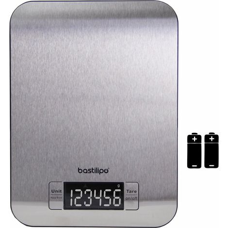 Bascula de cocina inox, Graduacion 1gr, pantalla LCD, maximo 5 Kg, incluye pilas - Modelo: SCA5K-INOX (1/4)