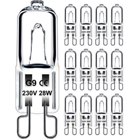 Ampoule G9 28W 230V Dimmable Blanc Chaud, Ampoule Halogène G9 Tolérance de 300°C, Ampoule Four G9 Pour Four Micro-ondes Cuisinière Plafonniers, Lot de 12 [Classe énergétique G] (1/5)