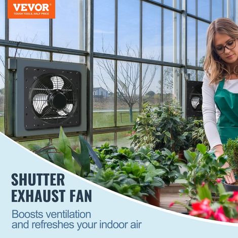 Ventilateur d'extraction à volets, 25,4 cm avec contrôleur de température et d'humidité, extracteur d'air de grenier mural réglable… (1/5)