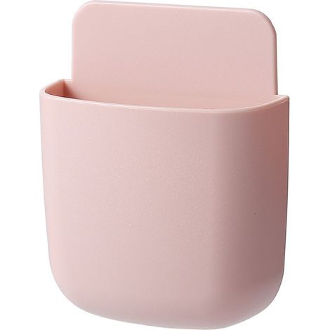 4 Stück rosa Wandmontage-Aufbewahrungsbox für Fernbedienungen, selbstklebender Fernbedienungshalter, Handy-Ladeständer, Halter für Fernbedienung, Bleistift, Handy, Zahnbürste (1/3)
