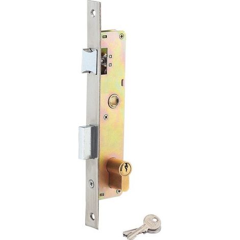 Thirard – Serrure encastrée à cylindre 32 mm – Clé crantée – 3 clés fournies – Acier nickelé – Pour porte d'entrée (1/2)