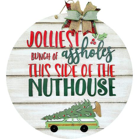 Décoration De Porte De Noël En Bois, Panneau Festif Pour La Maison Et Le Jardin, Ornement Créatif Pour Les Fêtes (1/2)