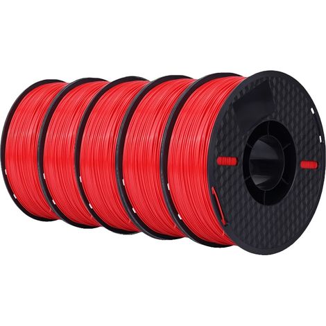 Filamento para impresora 3D, 1,75 mm, alta durabilidad, 5 kg, rojo (1/2)
