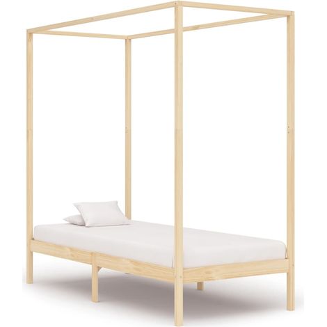 Himmelbett-Gestell Massivholz Kiefer 100 x 200 cm