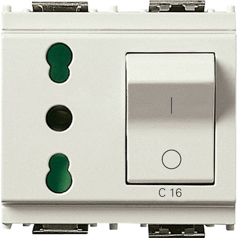 VIMAR - 16273.B Presa 2P+T 16A P17/11 intb+MT C16 bianco