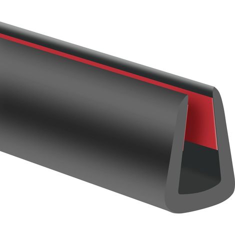 Garniture de Bord en Caoutchouc, Autocollant Flexible de 6 mm, Protection de Bord en U pour tôle, Verre, Verre Flexible et contreplaqué, Convient pour Bord de 5mm à 7mm de Large, Couleur Noire, 3 m (1/5)