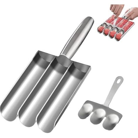 [NIE BENUTZT]Fleischbällchen-Maker aus Edelstahl, Fleischbällchenform, Fleischbällchenherstellung, Küchenwerkzeuge, Fleischbällchen-Maker mit Schneidspaten (1/5)