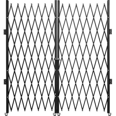 VEVOR Double Folding Security Gate, 6-1/2' H x 12' W Folding Door Gate, Steel Accordion Security Gate, Flexible Expanding Security Gate, 360° Rolling Barricade Gate, Scissor Gate or Door with Keys (1/5)