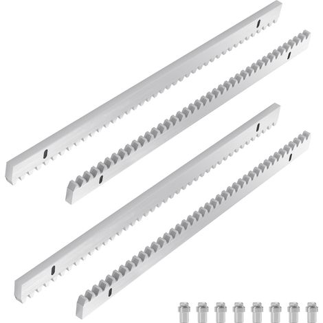 TolleTour 4X Metro adicional de cremallera para puerta corredera 50cm Cremalleras Operador Hierro 2 metros de largo juego 10mm universal