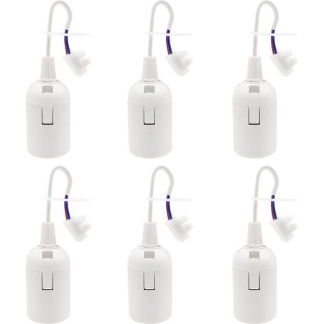 6 Pièces Douille E27 Support D'ampoule 4A 250V Douille Chantier pour Ampoules à Incandescence et Ampoules LED ou Industrie (max.60W/ Blanc) (1/5)