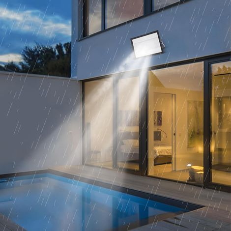 LED Flutlicht 300W Strahler Scheinwerfer mit Stecker 6500K Fluter IP66 Wasserdicht Außen Außenstrahler für Gänge, Garagen, Veranden, Terrassen