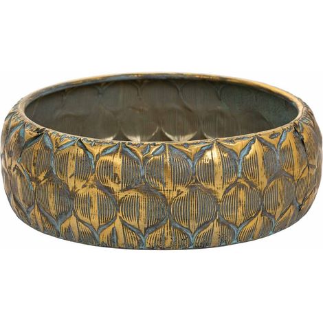 Macetero de metal dorado 31.5x31.5x9.5 (1/5)