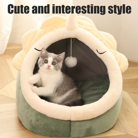 Niche Douillet pour Chien et Chat, Coussin Anti-Dérapant, Nid de Sommeil Lavable et Amovible pour Animaux