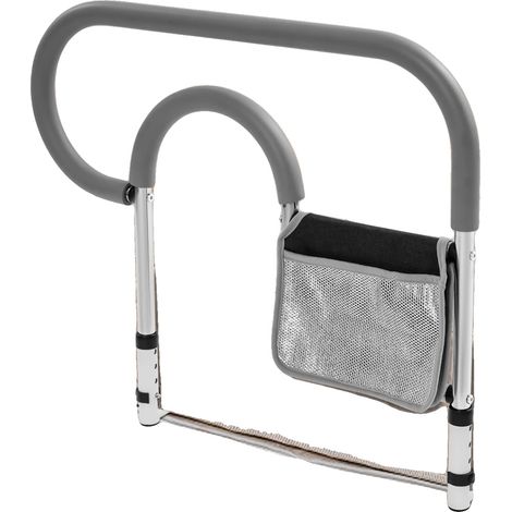 Bettseitengeländer, Edelstahl, höhenverstellbar 53-59 cm, Tragfähigkeit 150 kg, geeignet für Matratzen über 5 cm, inklusive Aufbewahrungstasche (1/5)