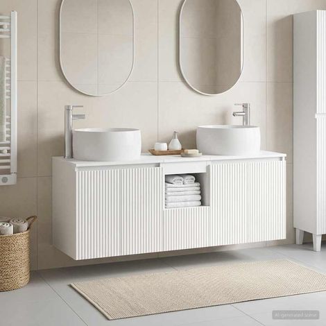 vidaXL Bathroom Cabinet Set 3 pcs White 49.5 x 44.5 x 66 cm (1/5)