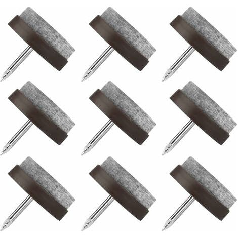 Patin Chaise a Clouer, 80 Pcs Clous Patins de Meuble, Patins Glisseurs Rond 22mm Tampon Chaise, Patins Meubles en Feutre Tampons pour Protection Pieds de Table Chaise Meubles (1/5)