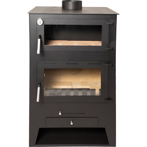 FOGARIS Estufa de leña con HORNO SARMIRA - modelo VERMICULITA 12kW