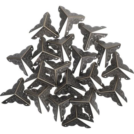 50 protège-coins décoratifs, métal/bois, pour boîtes en bois (1/5)