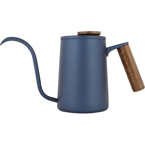 Bouilloire à bec goutte à col de cygne avec poignée en acier inoxydable de 600ml (bleu)