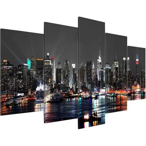 Tableau Sur Toile - Peinture Moderne À L'huile - Décoration Murale Pour Salon Chambre Bureau Cuisine - Ensemble De 5 Pièces (1/4)