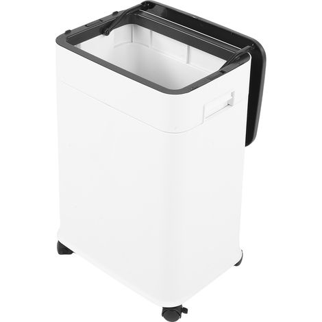 Poubelle de cuisine 20 L avec couvercle, hauteur réglable, roulettes verrouillables, seau intérieur amovible, blanche, pour cuisine, salle de bains et bureau