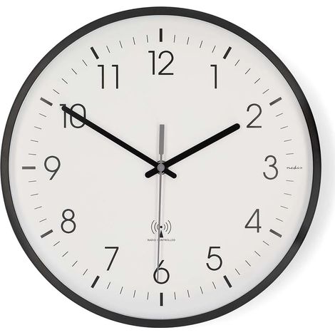 Horloge murale radiocommandee 300 mm silencieuse noirblanc