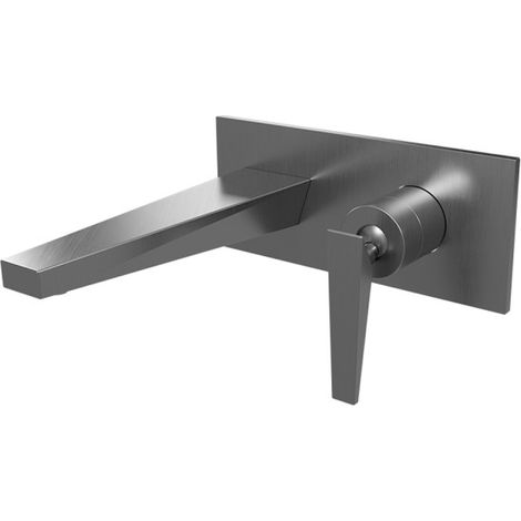Façade mitigeur lavabo encastré saillie 18 cm Métal Brossé Fractal - CRISTINA ONDYNA FT25677 (1/2)