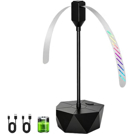 Ventilateur anti-mouches de table, rechargeable par USB, portable, noir, 1 unité (1/3)