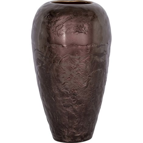 Vase décoratif aluminium brun foncé silhouette élégante - brun foncé élégant (1/3)