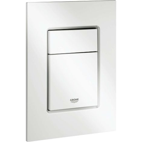 Grohe – Plaque de commande WC Skate Cosmopolitan S – Double débit – Démarrage et arrêt – Blanc alpin – Montage vertical 130 x 172 mm (1/5)