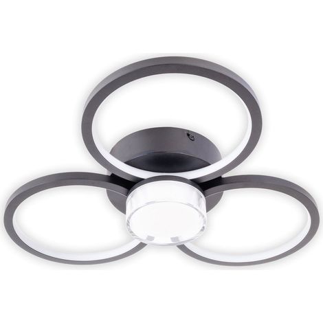 Plafonnier LED Dimmable par Interrupteur Métal Noir et Plastique Diamètre 43,6 cm - PANGIVO (1/5)