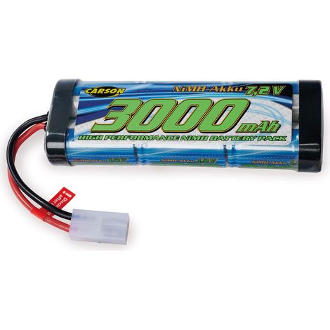 Carson 500608224 7,2V/3000mAh NiMH Race batteria TAM - ricaricabile, con connettore Tamiya, pacco batterie per auto RC, batteria di ricambio veicolo telecomandato, alta qualità, modellismo (1/2)