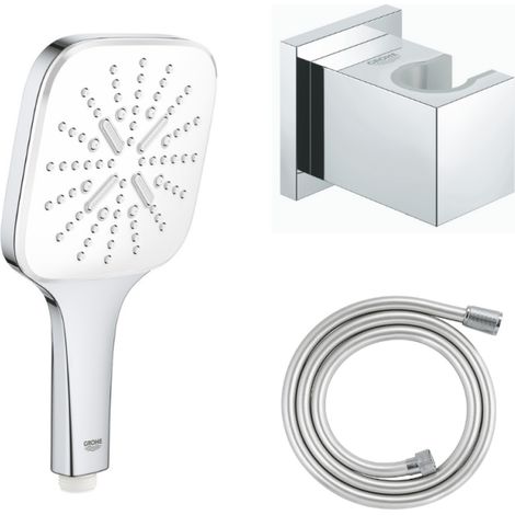GROHE Douchette 3 jets Vitalio Smartactive chrome carré avec flexible 150 et support carré