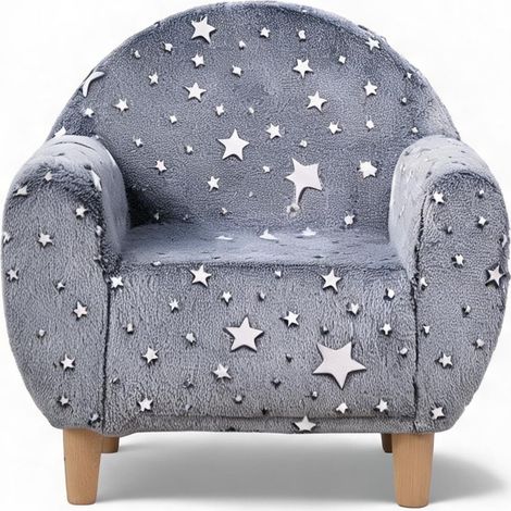 Fauteuil enfant en velours à étoiles phosphorescentes 55 x 40 x (1/5)