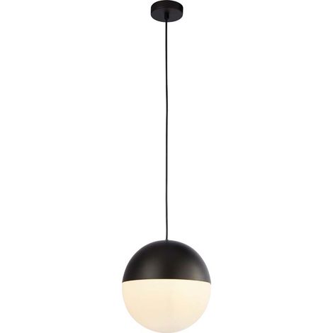 Pendelleuchte Hängelampe Deckenleuchte Stahl Glas Schwarz Höhenverstellbar (1/2)