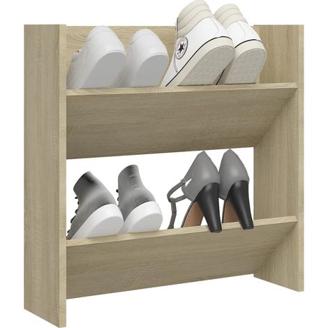 Armoire à chaussures murale Chêne Sonoma 60x18x60 cm (1/5)