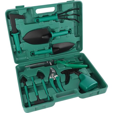 Kit de jardinage 10 pièces, ciseaux, bêche, pelle, pulvérisateur, outils de jardin (1/5)